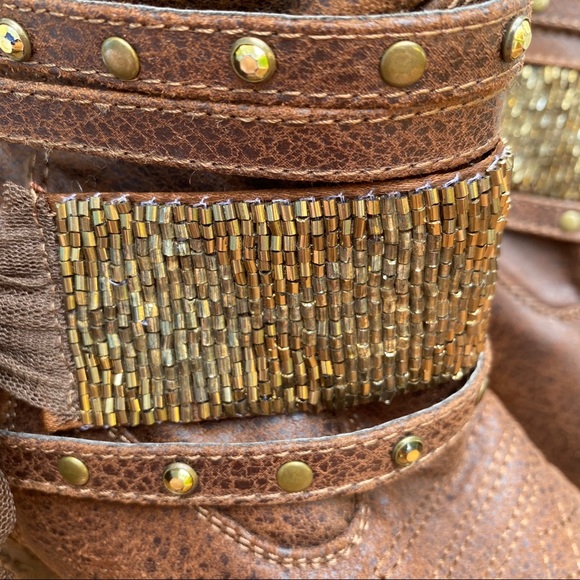 SOLD ⭐️Not rated beaded cowboy style booties 9 - Picture 3 of 12